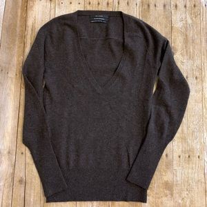 Brown Club Monaco Cashmere V-neck Sweater Sz XS